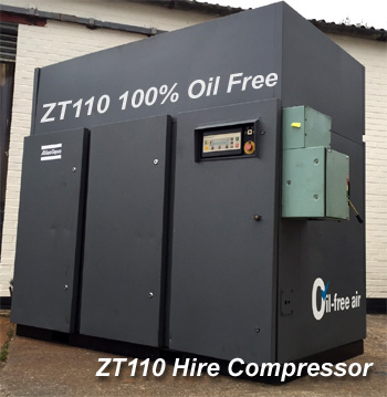 New 100% Oil free Atlas Copco ZT110 Hire Fleet Additions