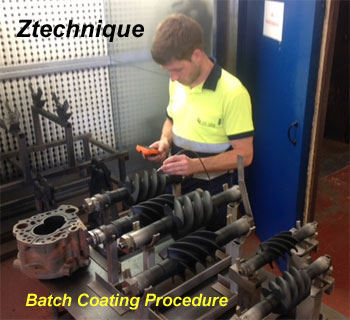 Batch Coating Rotors and Castings for refurbish of Z elements
